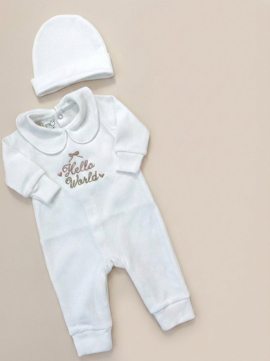 Enterizo Algodón Pima "Hello World"