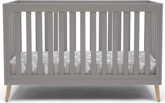 Cuna Lolly Gris patas madera