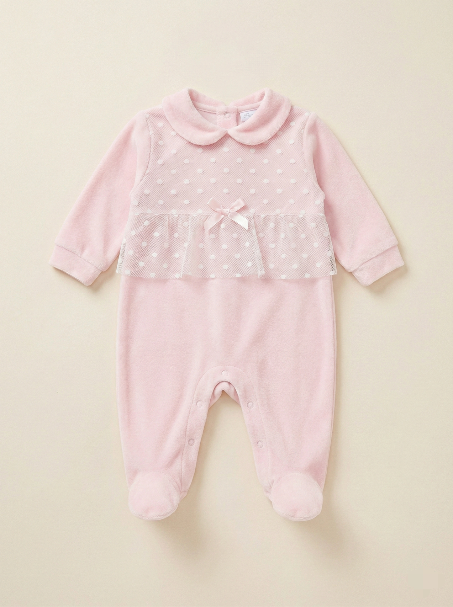 Enterizo italiano  Princesa Rosa Blanco hipoalergénico, algodón delicado venezuela