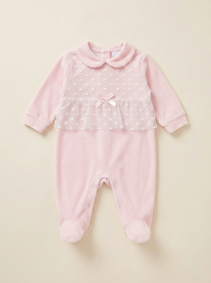 Enterizo italiano  Princesa Rosa Blanco hipoalergénico, algodón delicado venezuela