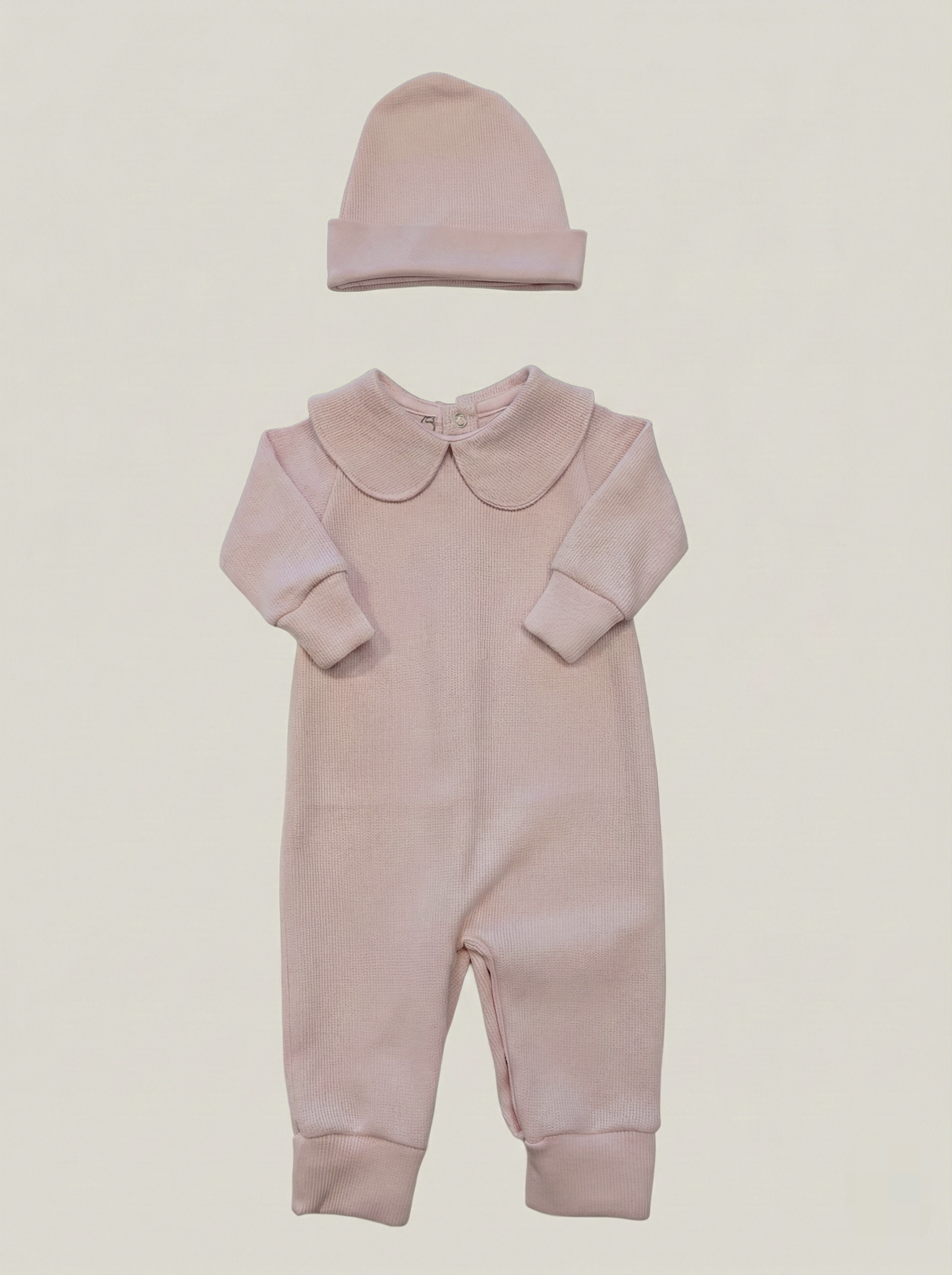 Enterizo punto ingles Rosa Cuello algodon pima regalo nacimiento baby shower venezuela