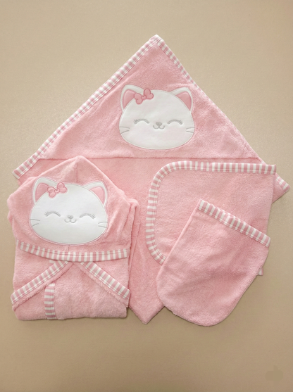 Envuelve a tu bebé en la suavida del Algodón Pima, confort y absorción superior después del baño Bata
Toalla de baño rosa blanco