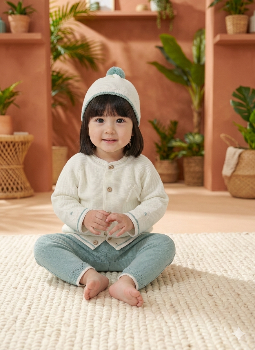 Conjunto Tejido Hilo Algodón