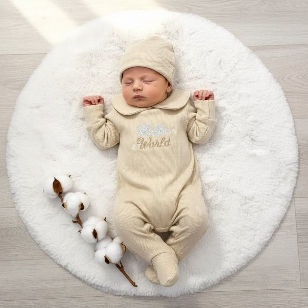 Enterizo Algodón Pima "Hello World"