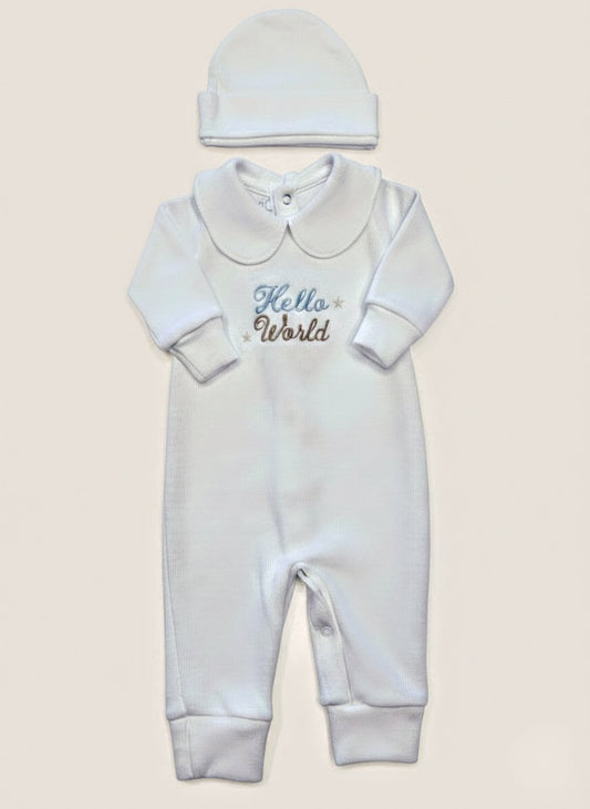 Enterizo Algodón Pima "Hello World"